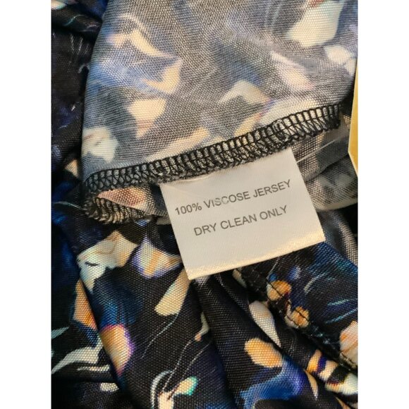 SALONI Dark Blue & Multicolor Floral Long Sleeve Sheath Mini Dress, Size 2 - Picture 10 of 10